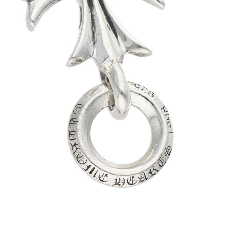Chrome Hearts Tiny CH Cross Charm Silver Necklace Top — view 3