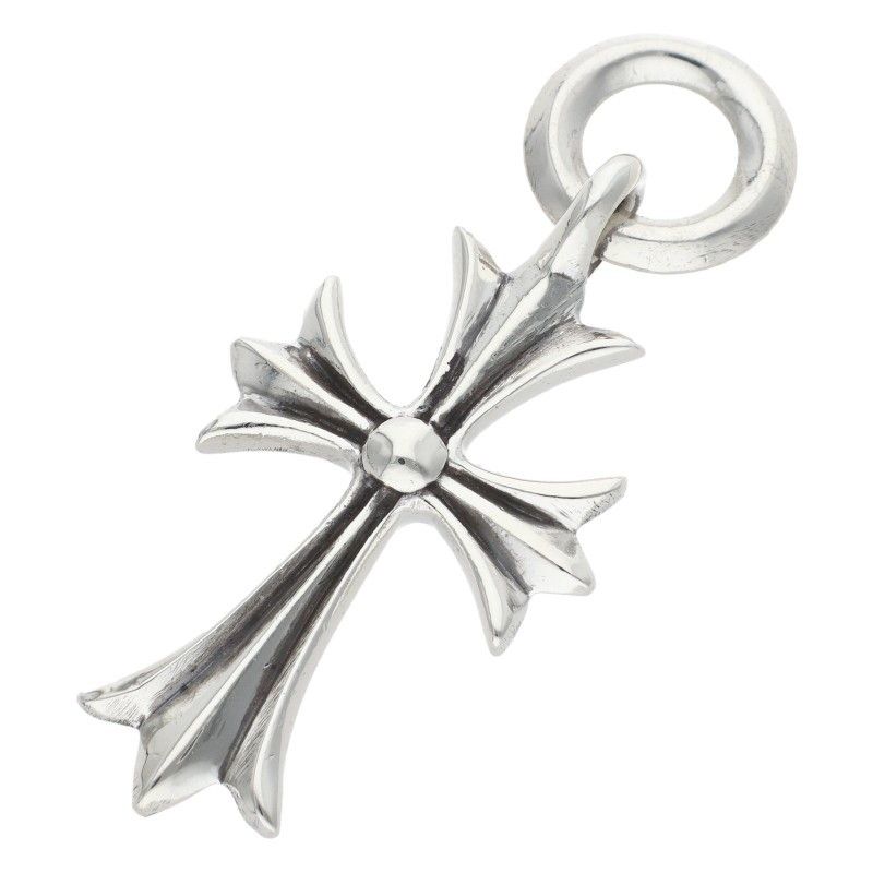 Chrome Hearts Tiny CH Cross Charm Silver Necklace Top