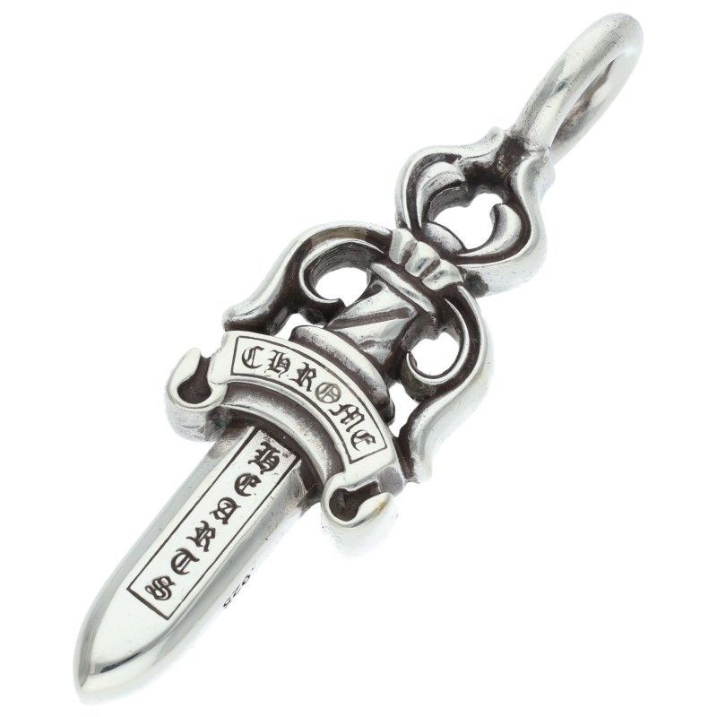 Chrome Hearts Double Dagger Pendant Silver Necklace — view 2