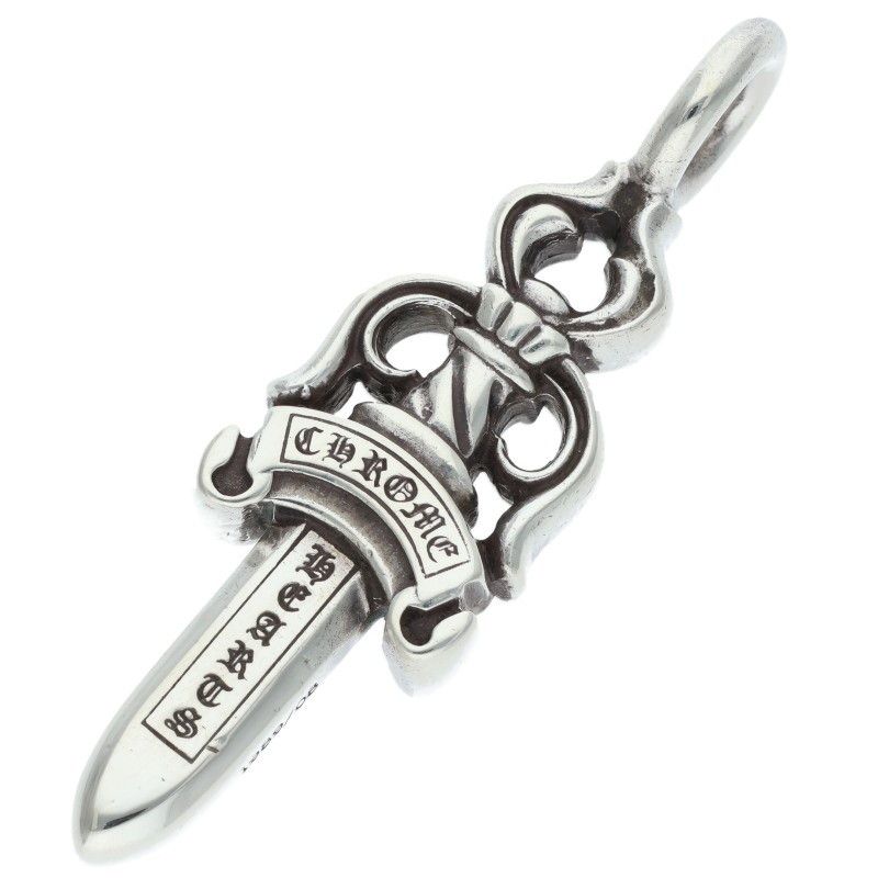 Chrome Hearts Double Dagger Pendant Silver Necklace