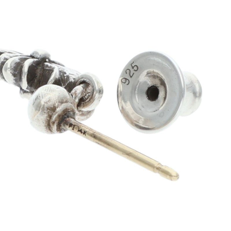Chrome Hearts Tny CH Pls 1 Tiny Ech Plus Drop Silver Earrings — view 5