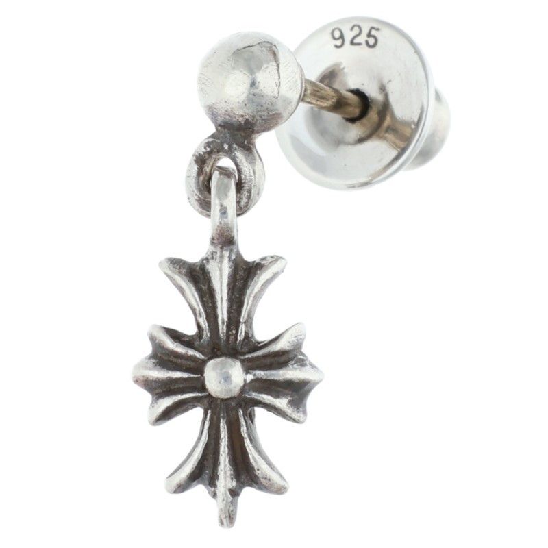 Chrome Hearts Tny CH Pls 1 Tiny Ech Plus Drop Silver Earrings