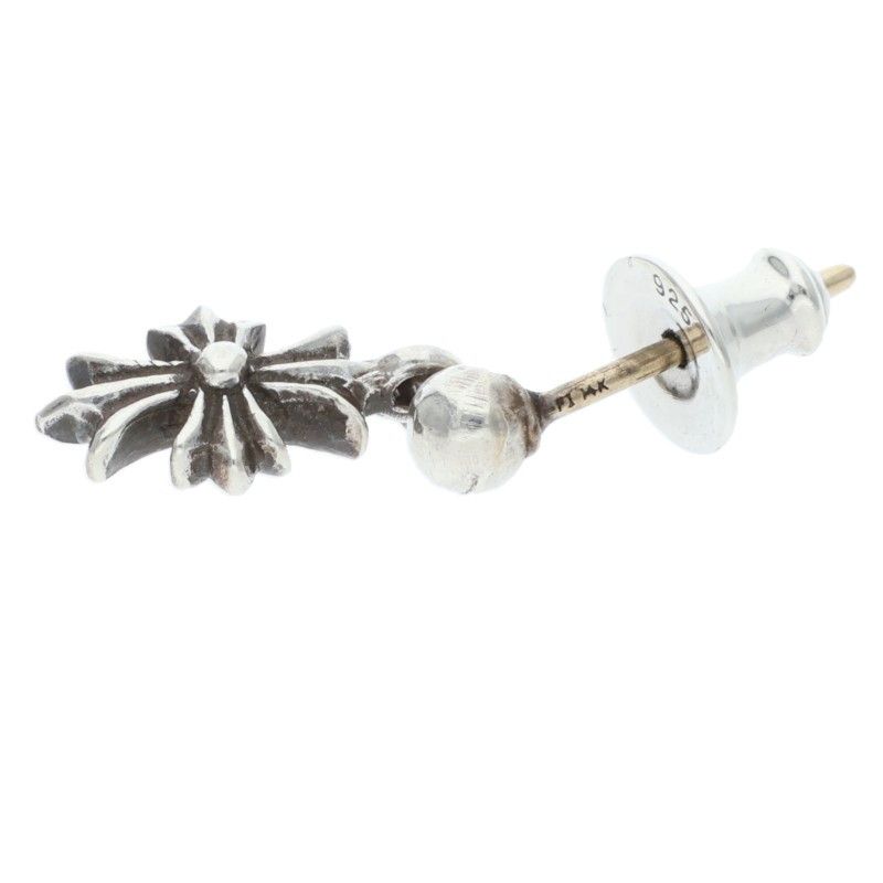 Chrome Hearts Tny CH Pls 1 Tiny Ech Plus Drop Silver Earrings — view 4
