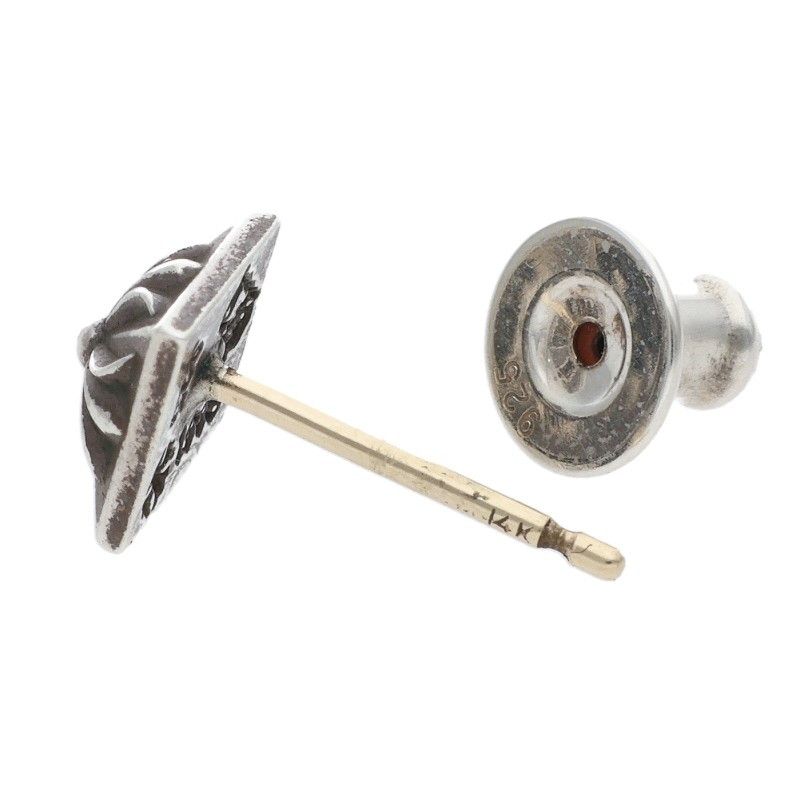 Chrome Hearts Stud Pyramid Pls Silver Earrings — view 4