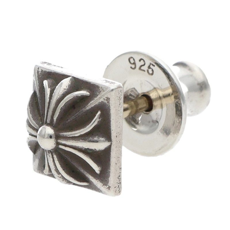 Chrome Hearts Stud Pyramid Pls Silver Earrings