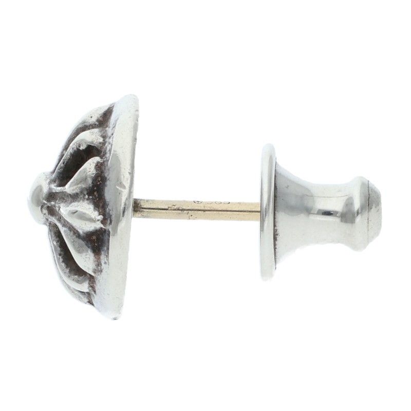 Chrome Hearts Stud Crsbll Cross Ball Silver Earrings — view 4
