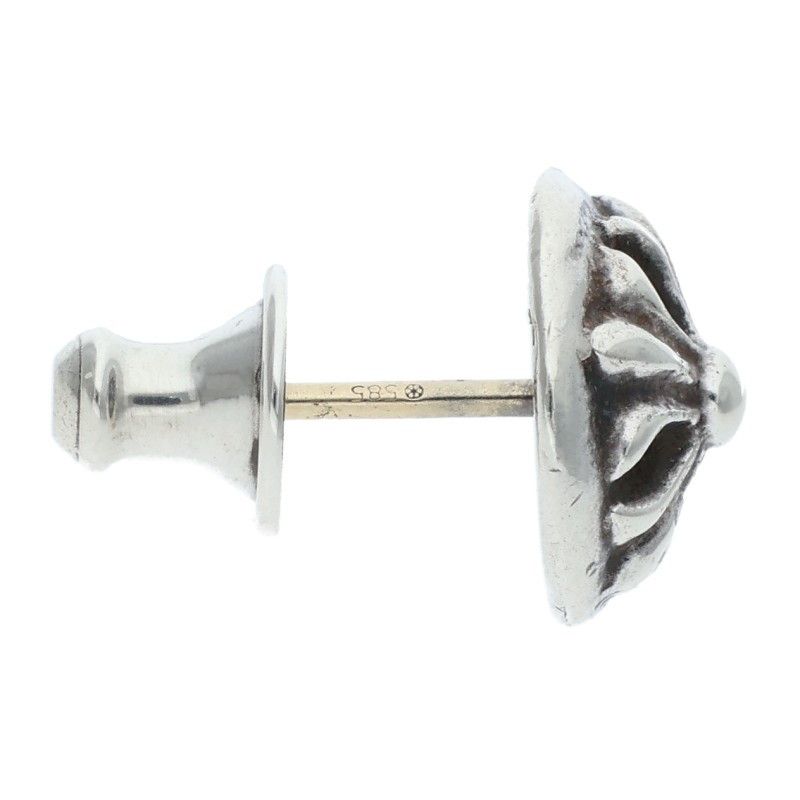 Chrome Hearts Stud Crsbll Cross Ball Silver Earrings — view 3