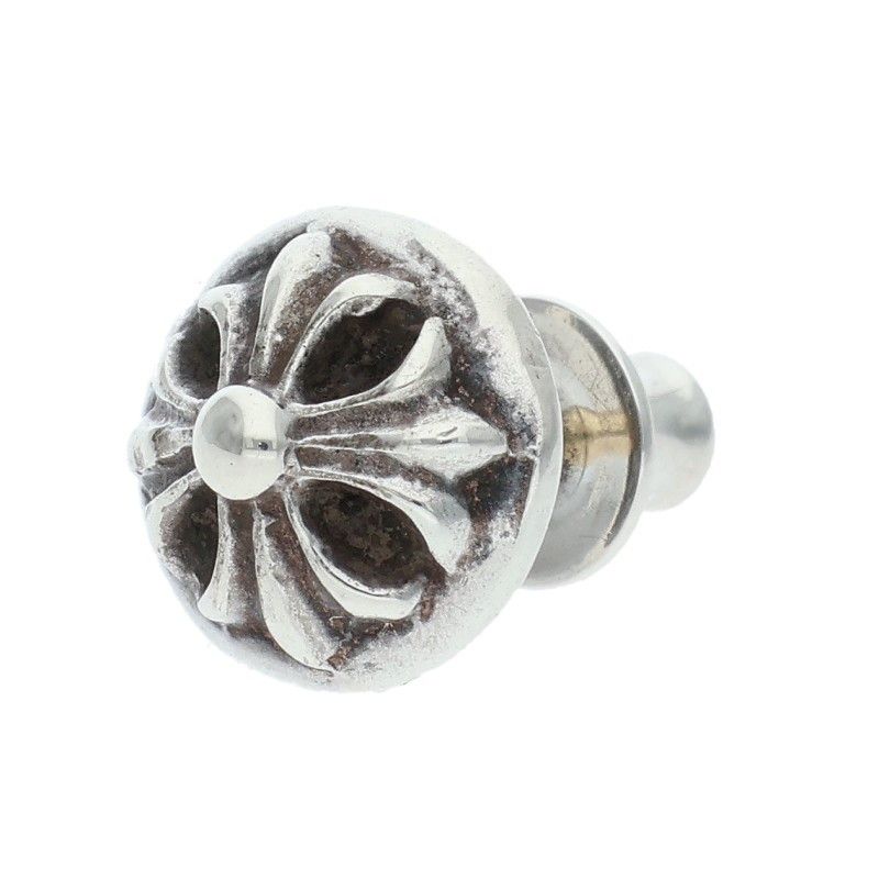 Chrome Hearts Stud Crsbll Cross Ball Silver Earrings