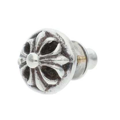 Chrome Hearts Stud Crsbll Cross Ball Silver Earrings