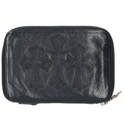 Chrome Hearts Bank Robber Leather Wallet with Cross Patch