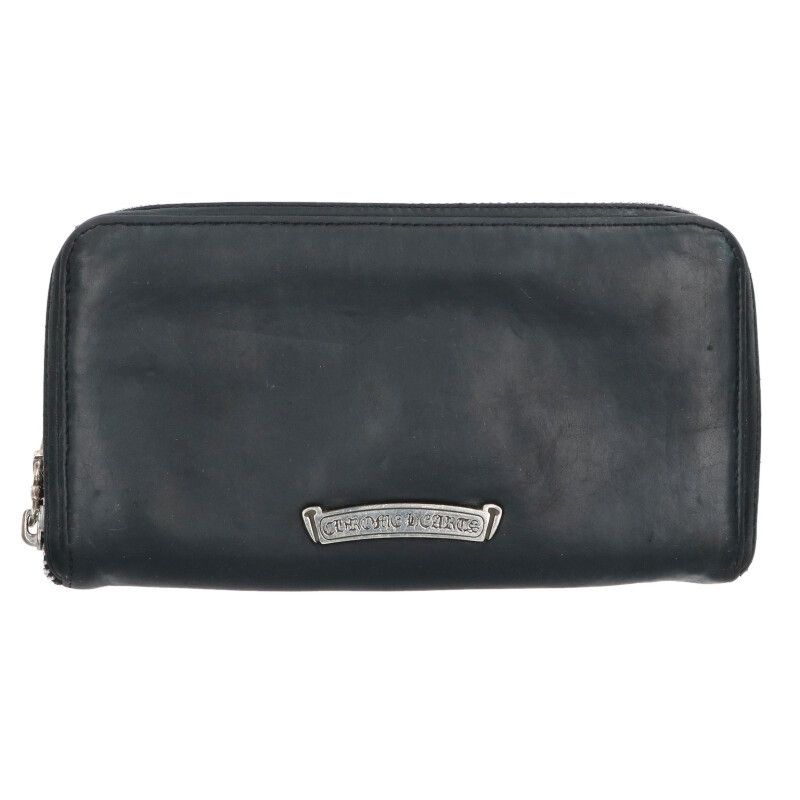 Chrome Hearts Rec Zip Zero Pyramid Stud Corner Round Zip Leather Wallet — view 2