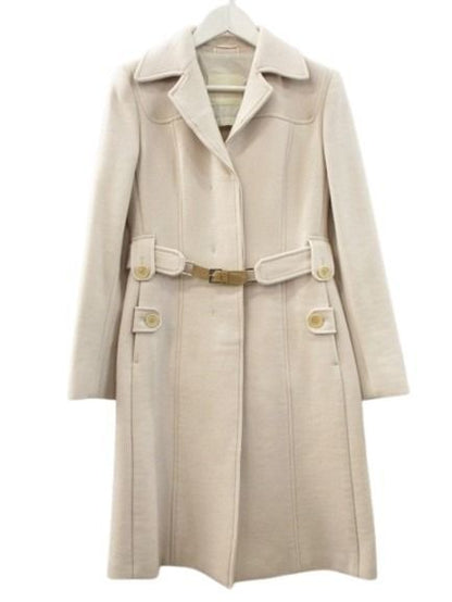 Max Mara S 'S Belted Coat Light Beige 38 Wool Jacket