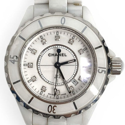 Chanel Watch Diamond Ceramic White