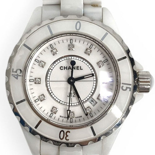 Chanel Watch Diamond Ceramic White