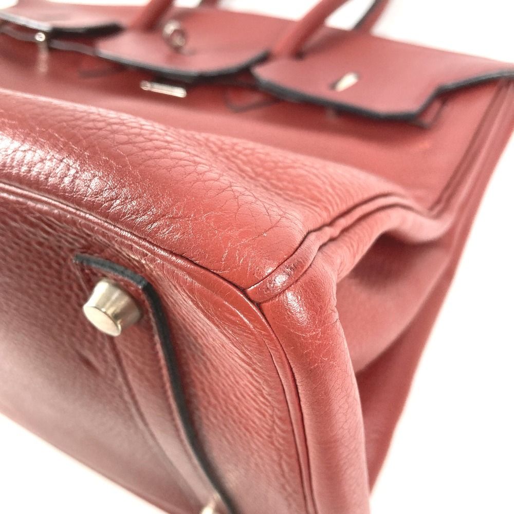 Hermes Handbag Birkin 35 Ardennes Rouge Ash Estimated Wine Red — view 6
