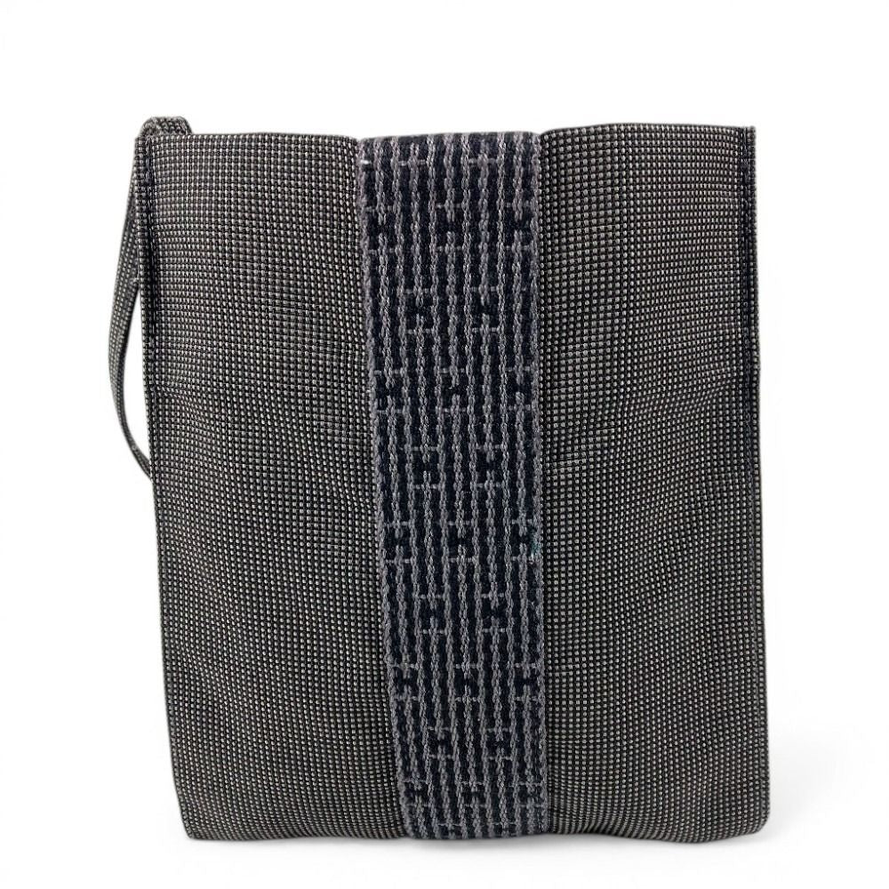 Hermes Shoulder Bag Pochette Canvas Gray — view 2