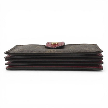 Louis Vuitton Card Case Holder Monogram Canvas Fuchsia Brown — view 5