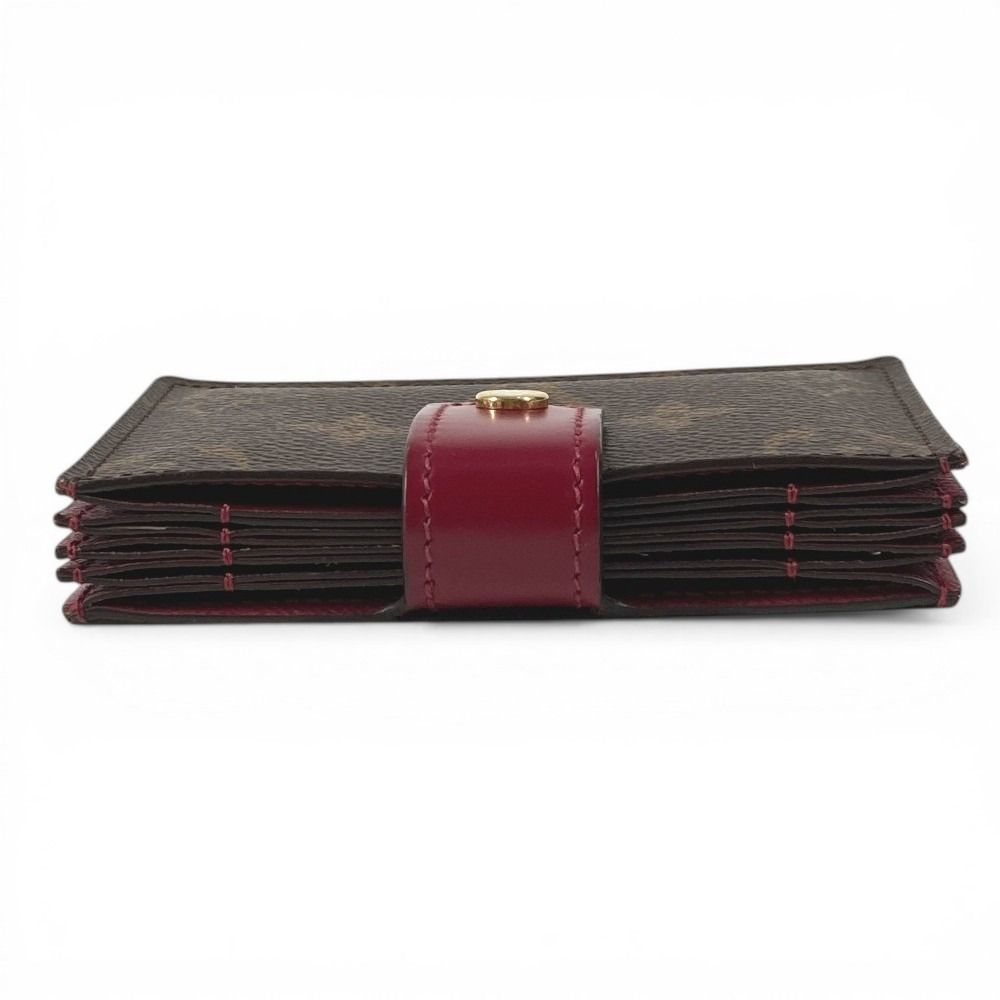Louis Vuitton Card Case Holder Monogram Canvas Fuchsia Brown — view 6