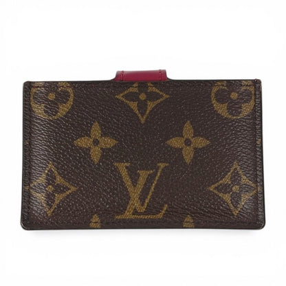 Louis Vuitton Card Case Holder Monogram Canvas Fuchsia Brown — view 2