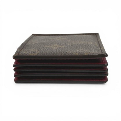 Louis Vuitton Card Case Holder Monogram Canvas Fuchsia Brown — view 4