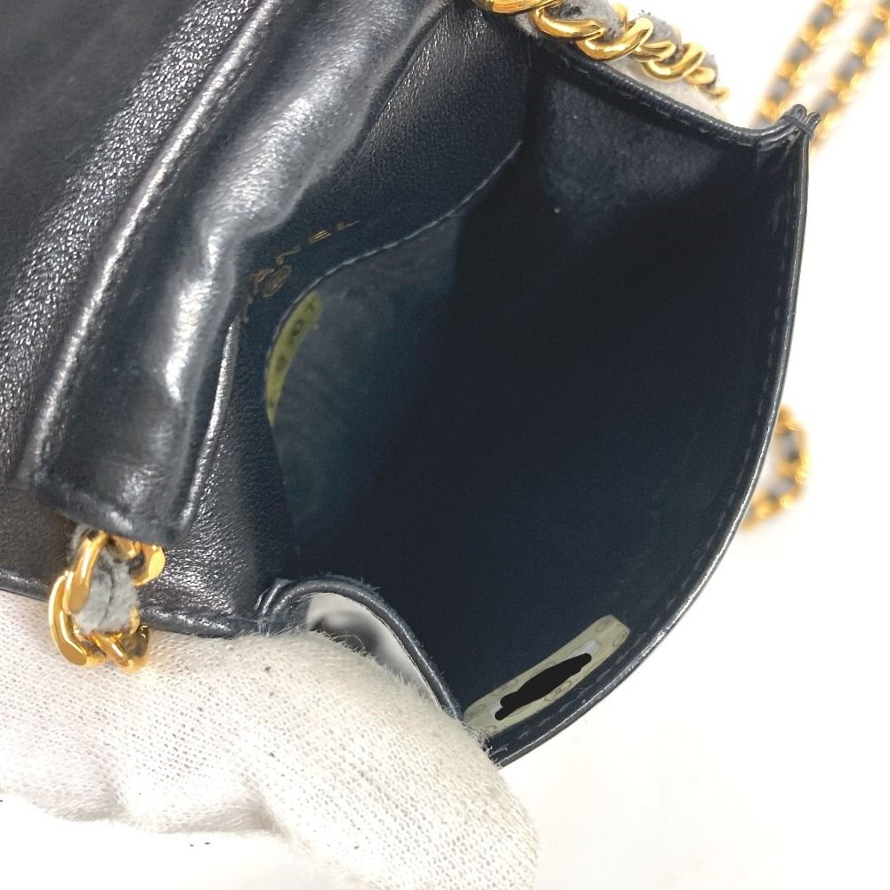 Chanel Shoulder Bag CC Logo Mobile Pouch Enamel Black — view 3