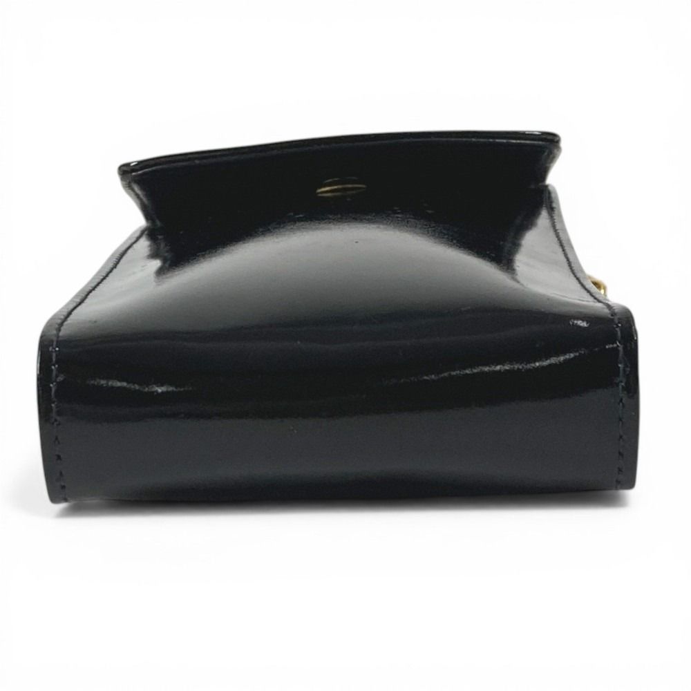 Chanel Shoulder Bag CC Logo Mobile Pouch Enamel Black — view 7