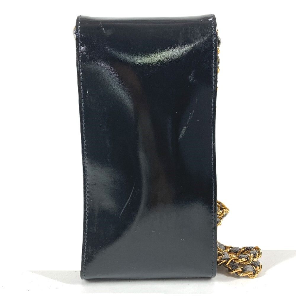 Chanel Shoulder Bag CC Logo Mobile Pouch Enamel Black — view 2