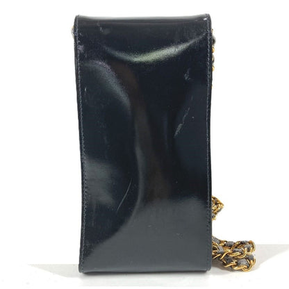 Chanel Shoulder Bag CC Logo Mobile Pouch Enamel Black — view 2
