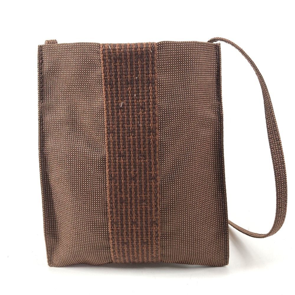 Hermes Shoulder Bag Pochette Canvas Brown
