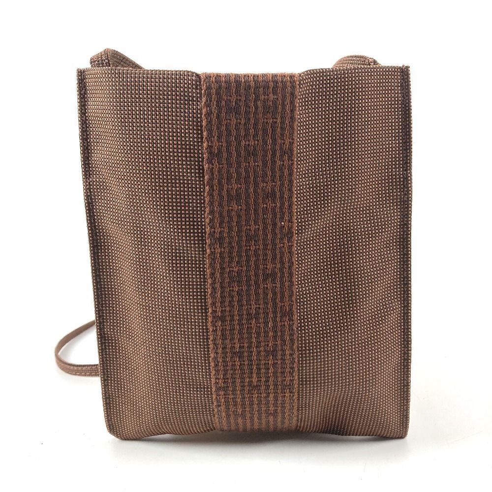 Hermes Shoulder Bag Pochette Canvas Brown — view 2