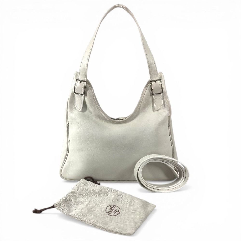 Hermes Shoulder Bag Masai PM Leather White — view 3