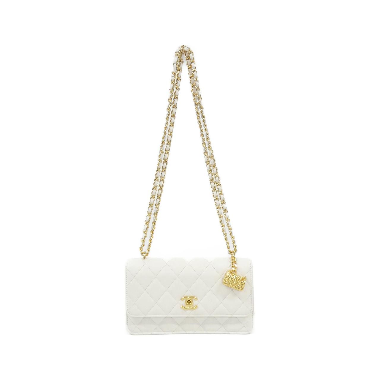 Chanel Chain Clutch White