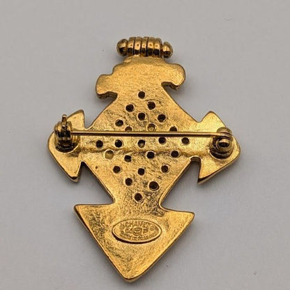 Chanel Brooch CC Logo Gold Cross Vintage — view 4