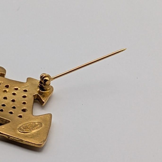 Chanel Brooch CC Logo Gold Cross Vintage — view 5