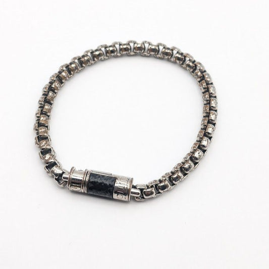 Louis Vuitton Monogram Eclipse Chain Bracelet Silver