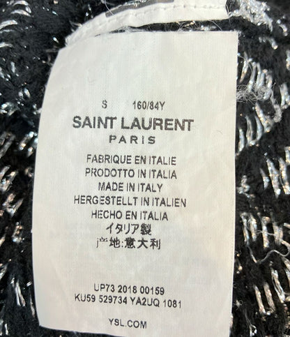 Saint Laurent Long Sleeve Knit Glossy Zigzag Sweater — view 4