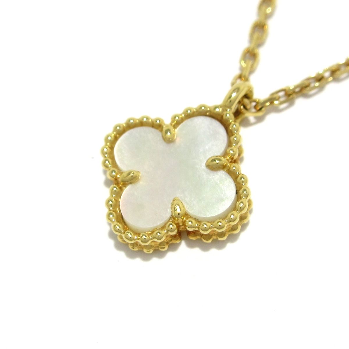 Van Cleef & Arpels Necklace Sweet Alhambra 18k Yellow Gold Mother of Pearl
