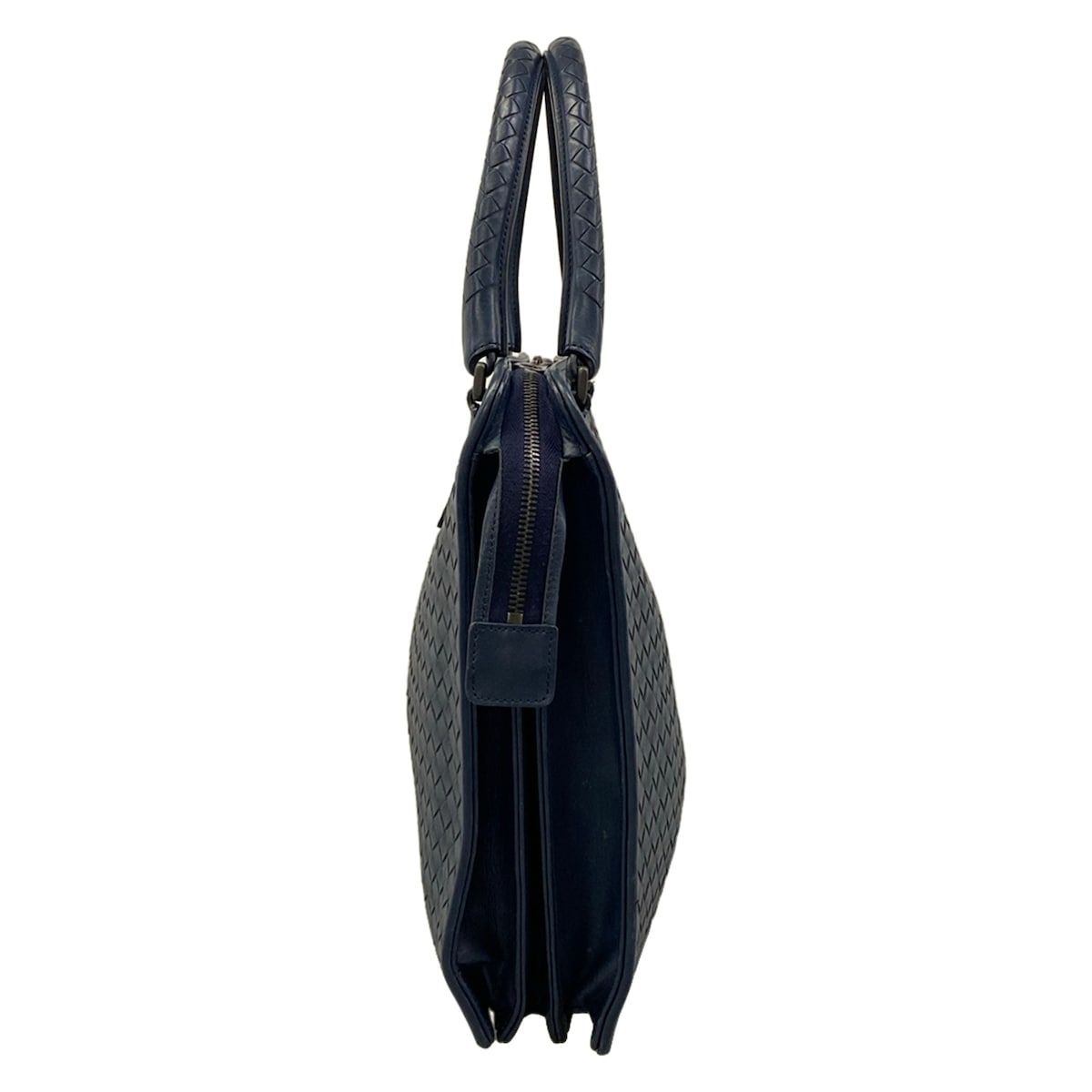 Bottega Veneta Business Bag Intrecciato Navy Leather — view 2