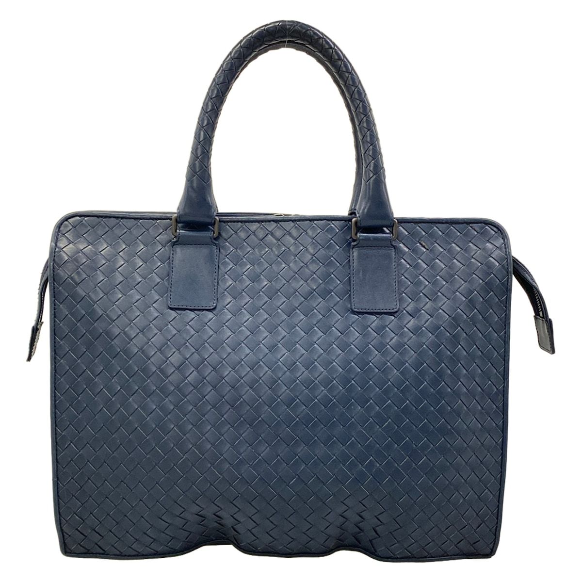 Bottega Veneta Business Bag Intrecciato Navy Leather