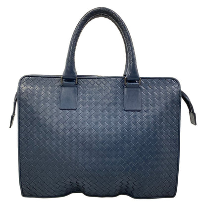 Bottega Veneta Business Bag Intrecciato Navy Leather