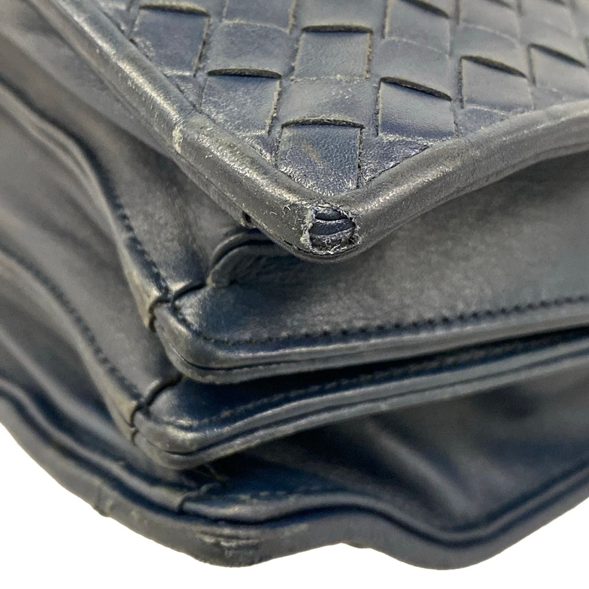 Bottega Veneta Business Bag Intrecciato Navy Leather — view 6