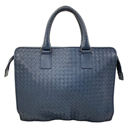 Bottega Veneta Business Bag Intrecciato Navy Leather — view 3