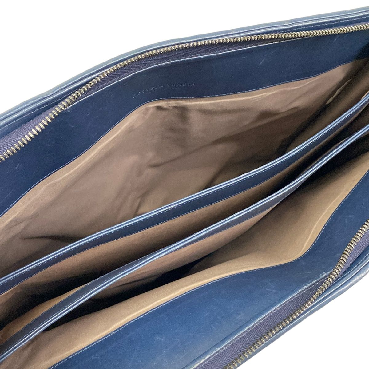 Bottega Veneta Business Bag Intrecciato Navy Leather — view 7