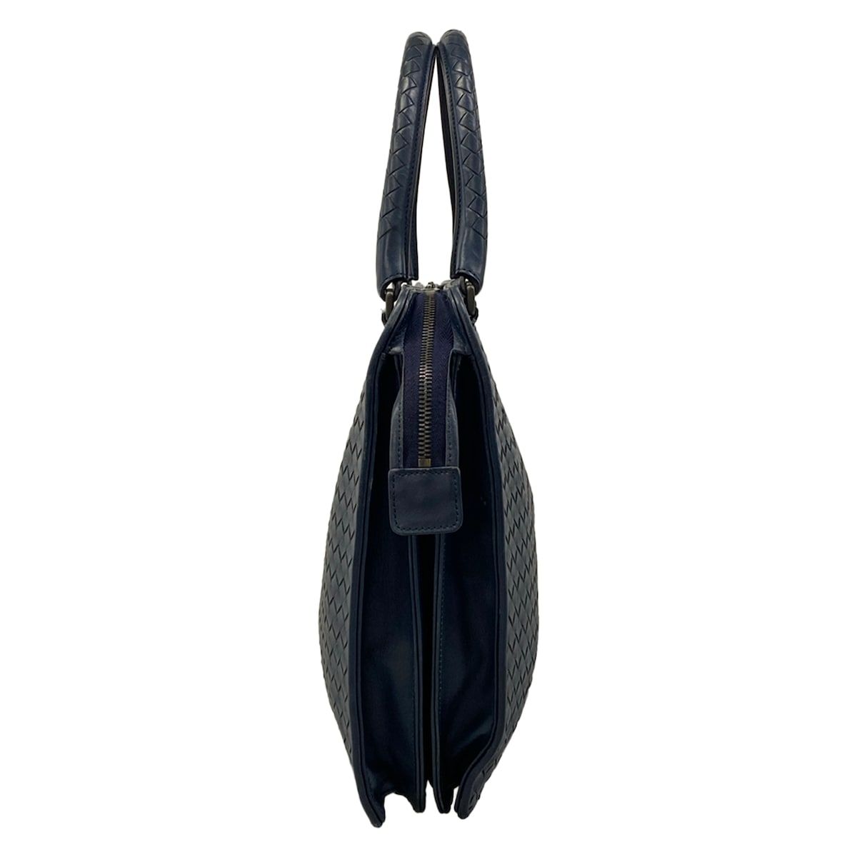 Bottega Veneta Business Bag Intrecciato Navy Leather — view 4
