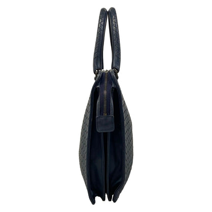 Bottega Veneta Business Bag Intrecciato Navy Leather — view 4