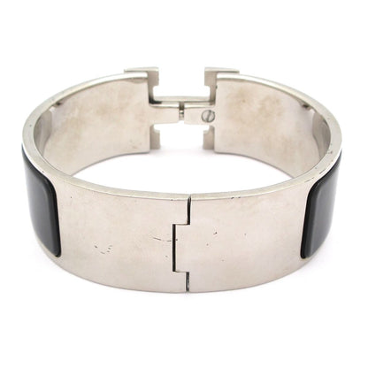 Hermes Bangle Clic Clac Silver Black Bracelet — view 3