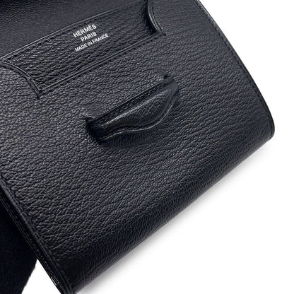 Hermes Coin Case Portfolio Compact Wallet Black Silver Chevre Misor — view 6