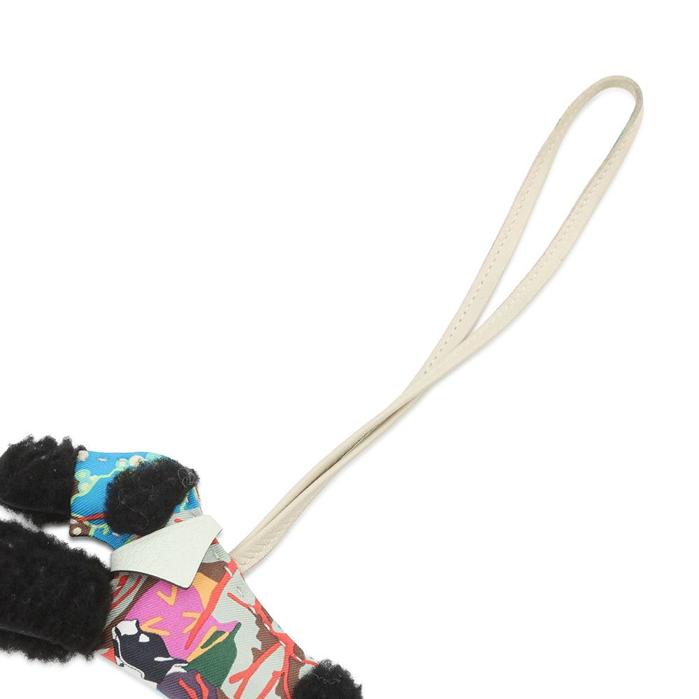 Hermes Bag Charm Buddy Aloha Black Cles Vert Fizz Lambskin Shearling — view 4