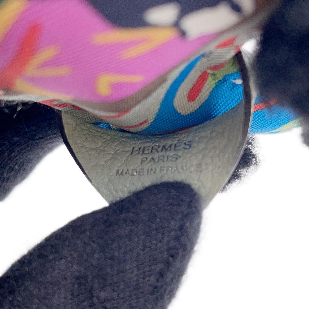 Hermes Bag Charm Buddy Aloha Black Cles Vert Fizz Lambskin Shearling — view 9