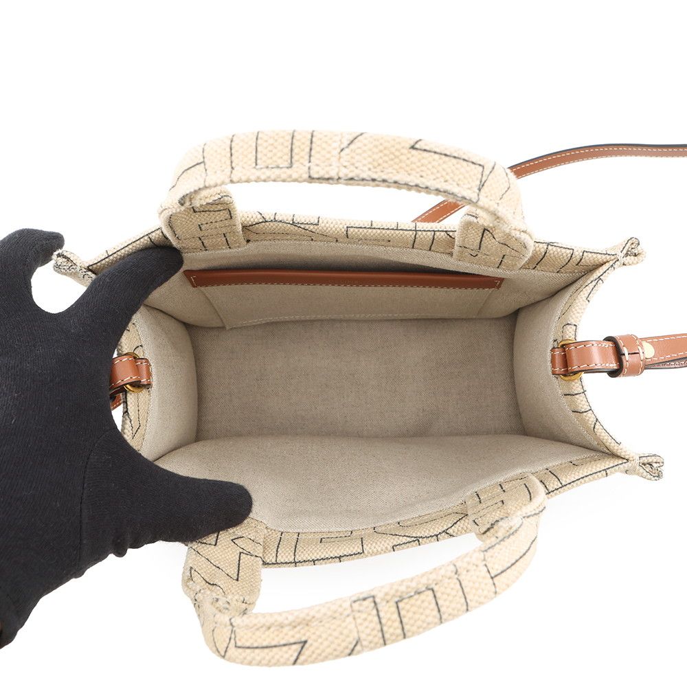 Celine Handbag Cabas Thais Small Logo Triomphe Canvas Leather Bag — view 6